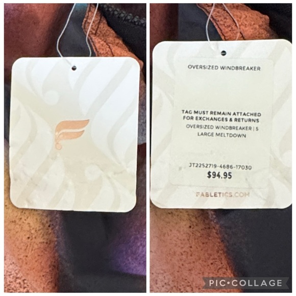 Fabletics Oversized Flyweight Windbreaker Meltdown Abstract Jacket Size S - Picture 14 of 15
